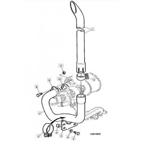 Tube Echappement Lateral Pour Tracteurs John Deere Tracto Pieces