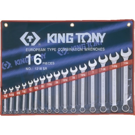 Trousse de clés mixtes en pouces - 16 pièces - KING TONY
