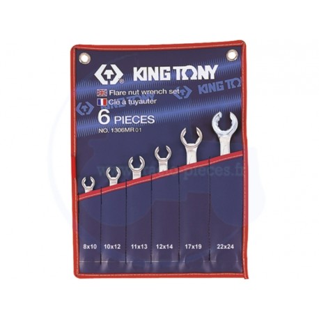 Trousse de clés à tuyauter métriques - 6 pièces - KING TONY