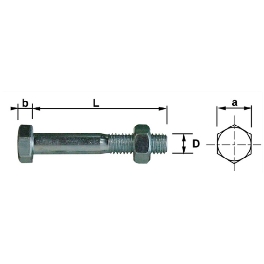 BOULON TETE HEXAGONALE 10X 90 CL6.8 ZINGUE (BTE DE