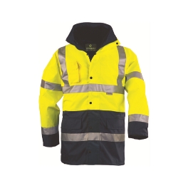 PARKA POLY. 4 EN 1 HI-VIZ JAUNE/MARINE S