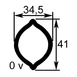 TUBE PROFIL (OV) LG.960 INT.34,5X41X4