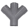 CULOTTE DOUBLE MALE FEMELLE 45° DIA 100