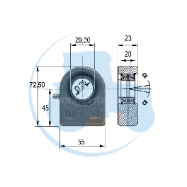 ROTULE A SOUDER diamètre intérieur 25 mm pour tracteurs Divers