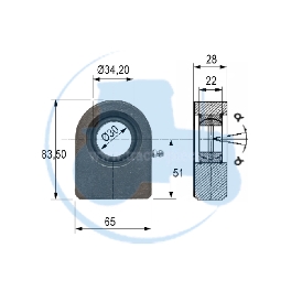 ROTULE A SOUDER diamètre intérieur 30 mm pour tracteurs Divers