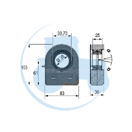 ROTULE A SOUDER diamètre intérieur 35 mm pour tracteurs Divers