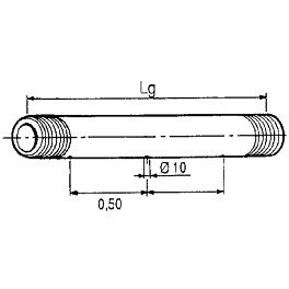 TUBE DE RAMPE LG 610 2 TROUS D.10 EA50 BERTH