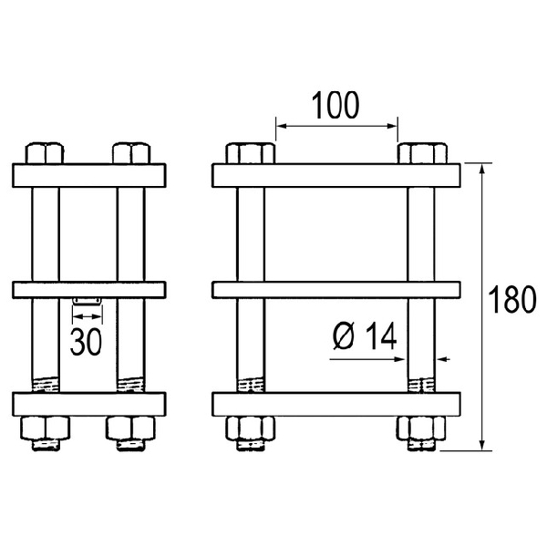 BRIDE POUR CARRE 30 CHASSIS 100X100 - Tracto Pieces