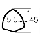 TUBE TRIANGULAIRE LG.3M. DIM.45X5,5 704 TCM