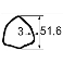 TUBE TRIANGULAIRE LG.3M. DIM.51,6X3 503 TCM