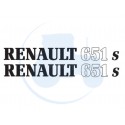 JEU DE 2 AUTOCOLLANTS pour tracteur RENAULT 651 S