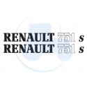 JEU DE 2 AUTOCOLLANTS pour tracteur RENAULT 751 S