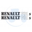 JEU DE 2 AUTOCOLLANTS pour tracteur RENAULT 781 S