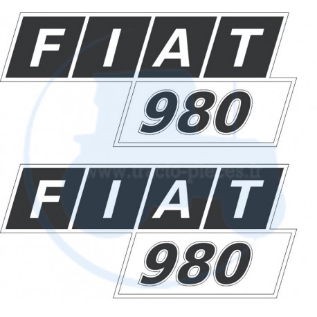 JEU AUTOCOLLANTS COTÉS CAPOT FIAT 980