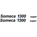 JEU AUTOCOLLANTS COTÉS CAPOT FIAT SOMECA1300 SUPER