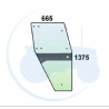 VITRE PORTE DROITE TEINTEE BOMBEE 9 TROUS pour tracteur DEUTZ DX 4, DX6, DX7