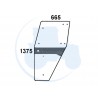 VITRE PORTE GAUCHE INCOLORE BOMBEE 9 TROUS pour tracteur DEUTZ DX 4, DX6, DX7