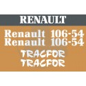 JEU AUTOCOLLANTS RENAULT 106.54 TRACFOR CAPOT ORANGE