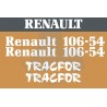 JEU AUTOCOLLANTS RENAULT 106.54 TRACFOR CAPOT ORANGE