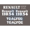 JEU AUTOCOLLANTS RENAULT 110.54  TRACFOR CAPOT ORANGE