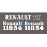 JEU AUTOCOLLANTS RENAULT 110.54  TRACFOR CAPOT BLANC