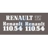 JEU AUTOCOLLANTS RENAULT 110.54  TRACFOR CAPOT BLANC