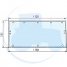 VITRE SUPERIEUR  TEINTEE  HAYON REPLIABLE - 12 TROUS pour tracteur RENAULT