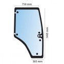 Vitre de porte droite teintée vert - 9 trous pour tracteurs Renault, Claas