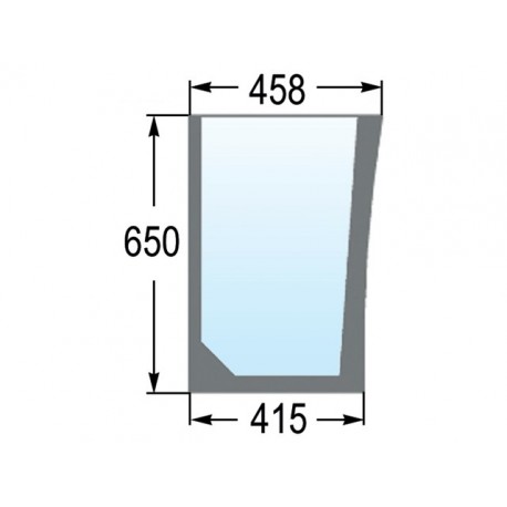 Vitre de labour avant droite teintée pour tracteurs Case IH, McCormick