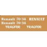 JEU AUTOCOLLANTS RENAULT 70.34 TRACFOR CAPOT ORANGE