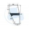 Vitre porte droite transparente bombée 8 trous pour tracteurs Deutz-Fahr