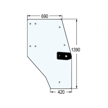 VITRE PORTE DROITE pour tracteurs DEUTZ FAHR AGROPRIMA AGROXTRA DX3 Starcab