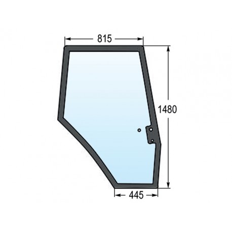 Vitre de porte droite teintée vert pour tracteurs Massey-Ferguson