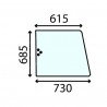 VITRE LATERALE pour tracteurs RENAULT avec cabine ET 33.5 & 33.6