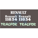 JEU AUTOCOLLANTS RENAULT 110.54  TRACFOR CAPOT BLANC