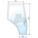Vitre de porte droite à coller pour tracteurs Massey-Ferguson