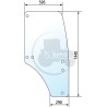Vitre de porte droite teintée vert pour tracteurs John Deere
