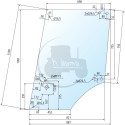 Vitre de porte supérieure gauche/droite transparent pour tracteurs John Deere