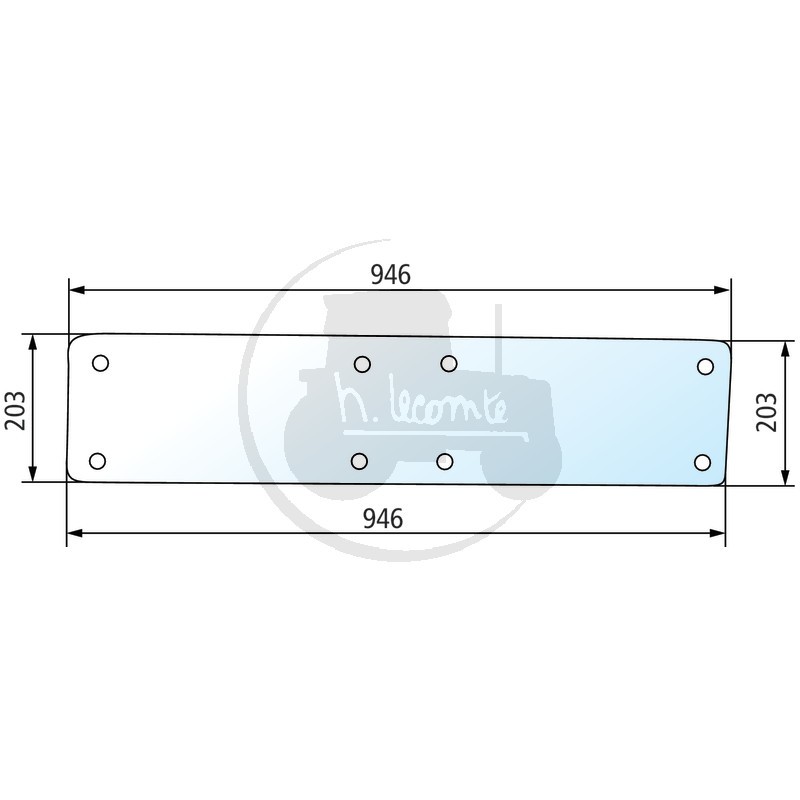 Vitre arrière inférieure claire pour tracteurs John Deere