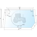 Vitre arrière supérieure transparente pour tracteurs Deutz-Fahr
