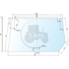 Vitre arrière supérieure transparente pour tracteurs Deutz-Fahr