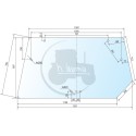 Vitre arrière transparente avec cale de fixation pour tracteurs Deutz-Fahr