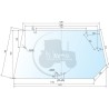 Vitre arrière transparente avec cale de fixation pour tracteurs Deutz-Fahr