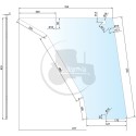 Vitre de porte inférieure, gauche/droite, avec trous pour tracteurs Deutz-Fahr