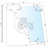 Vitre de porte inférieure, gauche/droite, avec trous pour tracteurs Deutz-Fahr