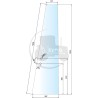 Vitre de porte avant teintée vert pour tracteurs Massey-Ferguson