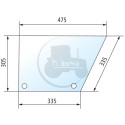 Vitre de porte inférieure gauche teintée pour tracteurs Case IH