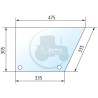 Vitre de porte inférieure droite teintée pour tracteurs Case IH