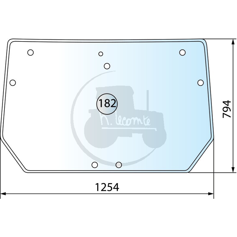 Vitre arrière pour tracteurs Deutz-Fahr et Same