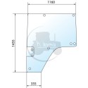 Vitre de porte gauche pour tracteurs John Deere